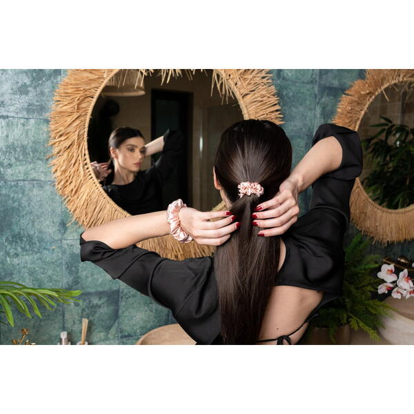 Silkd Elastic de par matase roz somon S