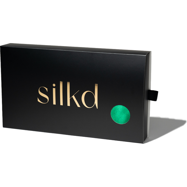 Silkd Masca de dormit blackout matase verde smarald