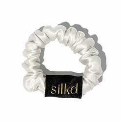 Elastic de par matase mini alb perlat