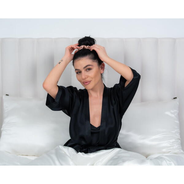 Silkd Ondulator fara caldura matase tip elastic de par roz somon