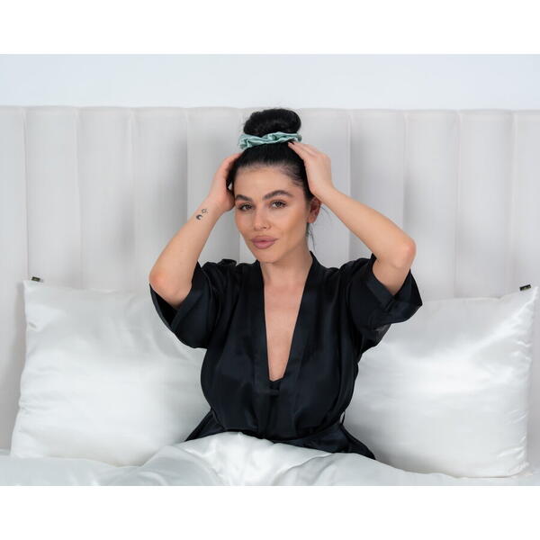 Silkd Ondulator fara caldura matase tip elastic de par  verde menta