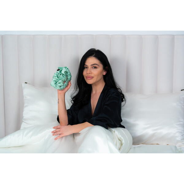 Silkd Ondulator fara caldura matase tip elastic de par  verde menta