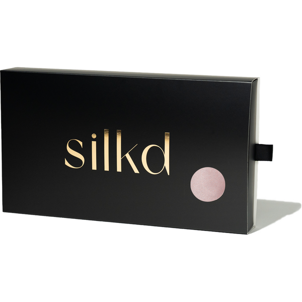 Silkd Masca de dormit blackout 3D matase roz pudra