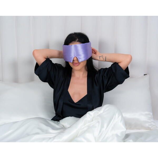 Silkd Masca de dormit blackout 3D matase lila