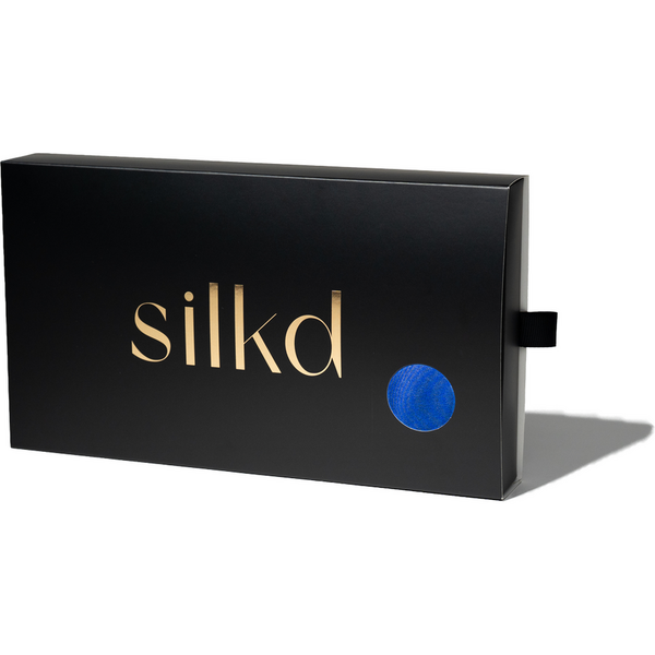 Silkd Masca de dormit blackout 3D matase albastru royal